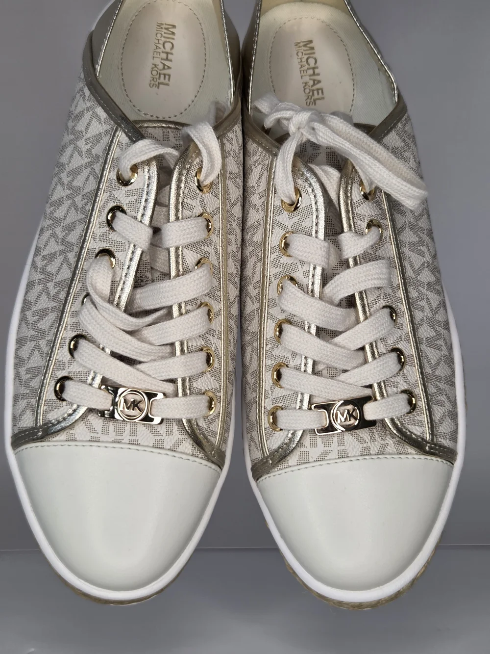 Michael Kors Women's Casual Lace-Up Sneakers in Gold Beige